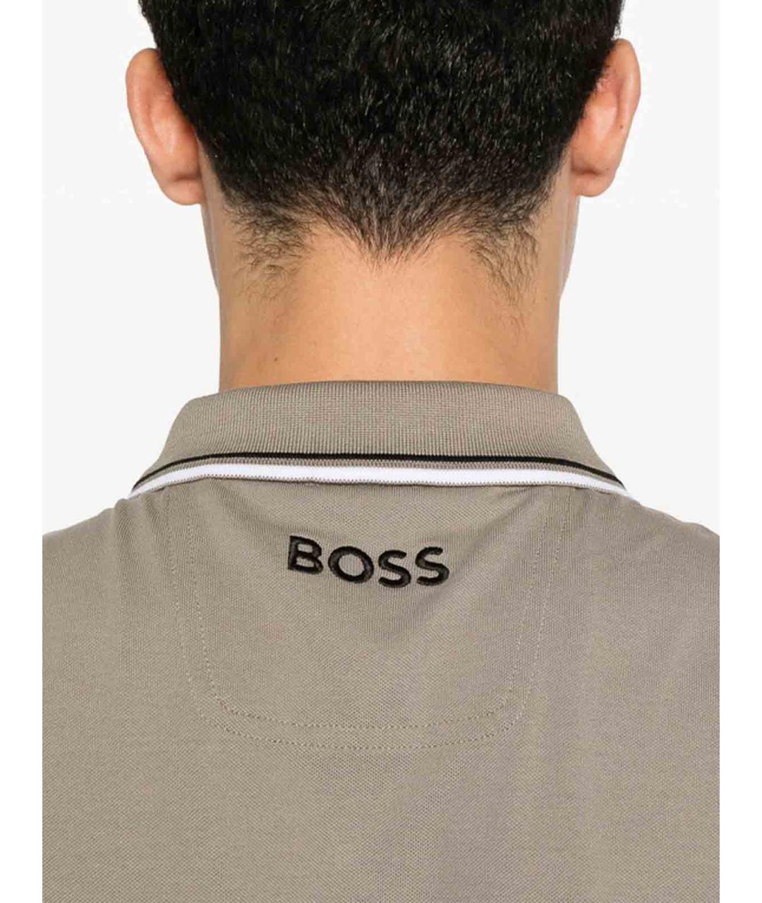 HUGO BOSS Серое хлопковое поло с коротким рукавом, фото 2
