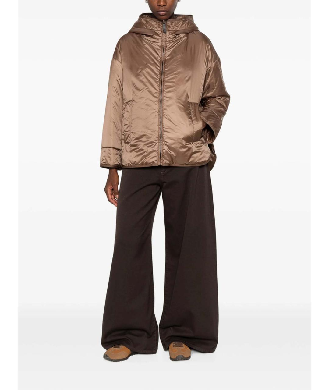MAX MARA Бежевая полиэстеровая куртка, фото 4