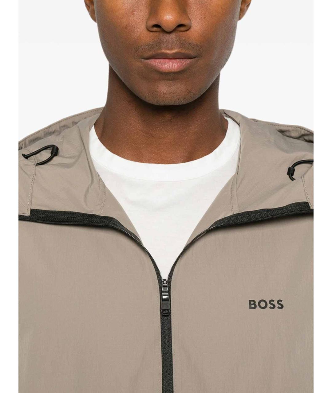 HUGO BOSS Бежевая полиэстеровая куртка, фото 2