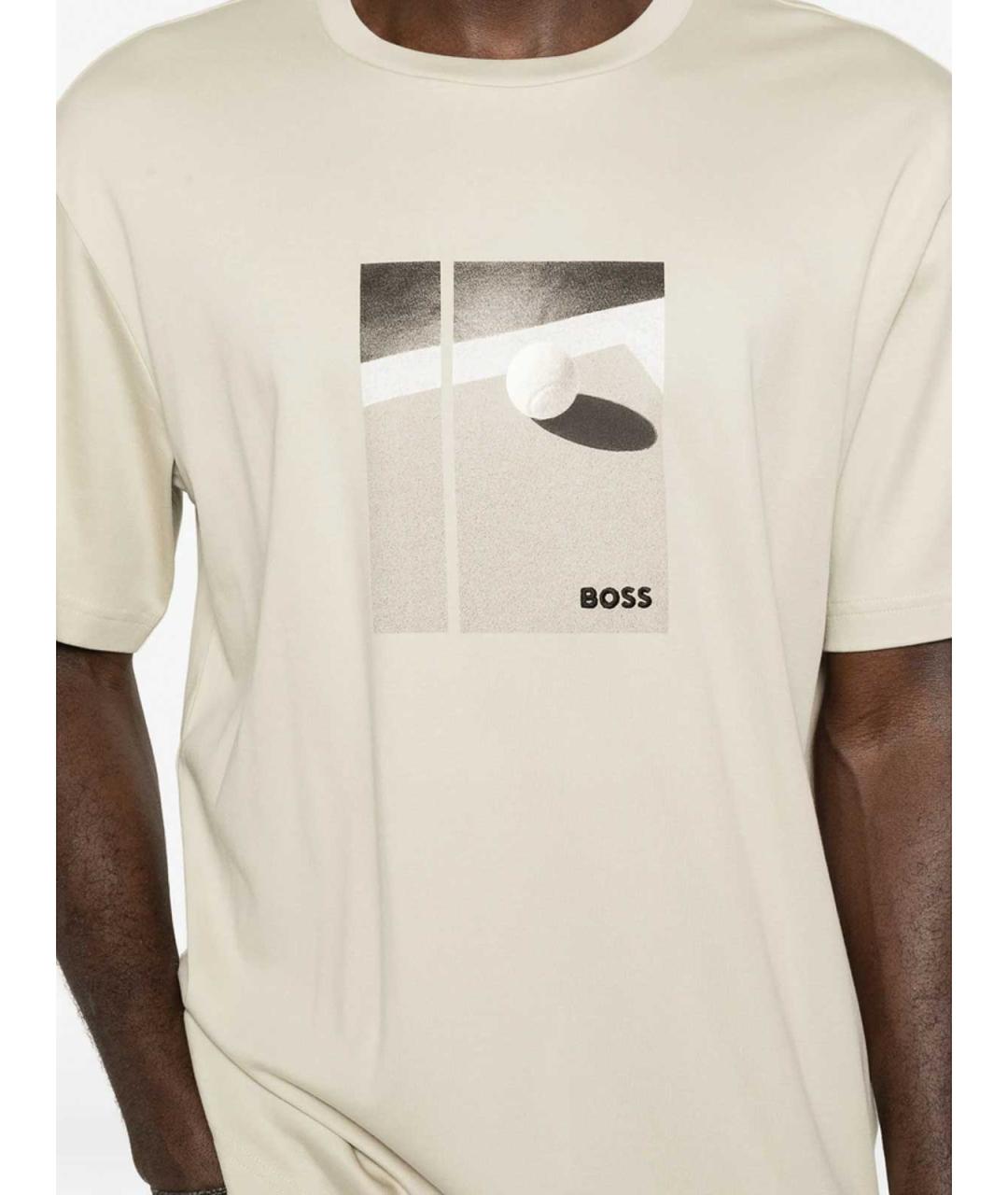 HUGO BOSS Бежевая хлопковая футболка, фото 5