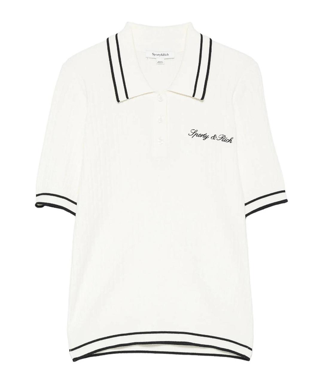 SPORTY AND RICH Белая полиэстеровая футболка, фото 1