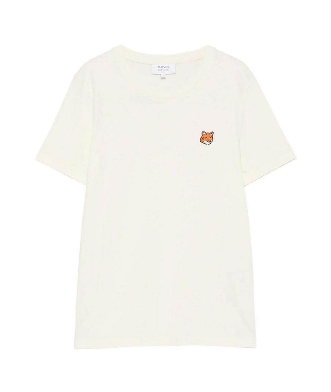 MAISON KITSUNE Белая хлопковая футболка, фото 1