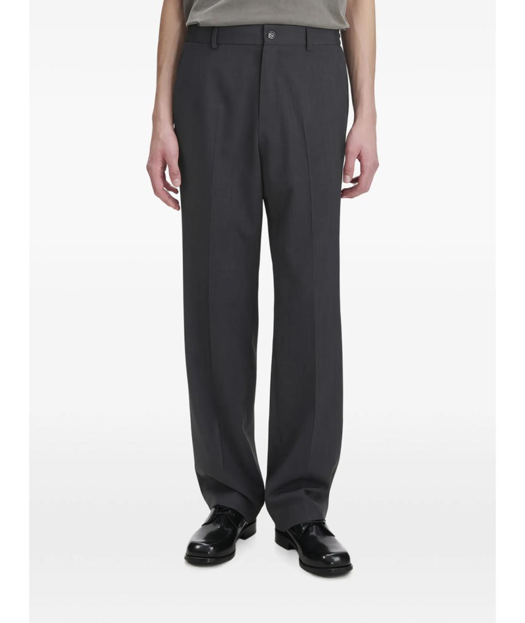 A.P.C. Серые шерстяные повседневные брюки, фото 3