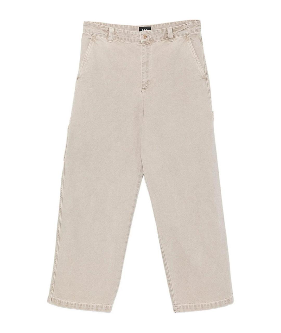A.P.C. Бежевые хлопковые повседневные брюки, фото 1