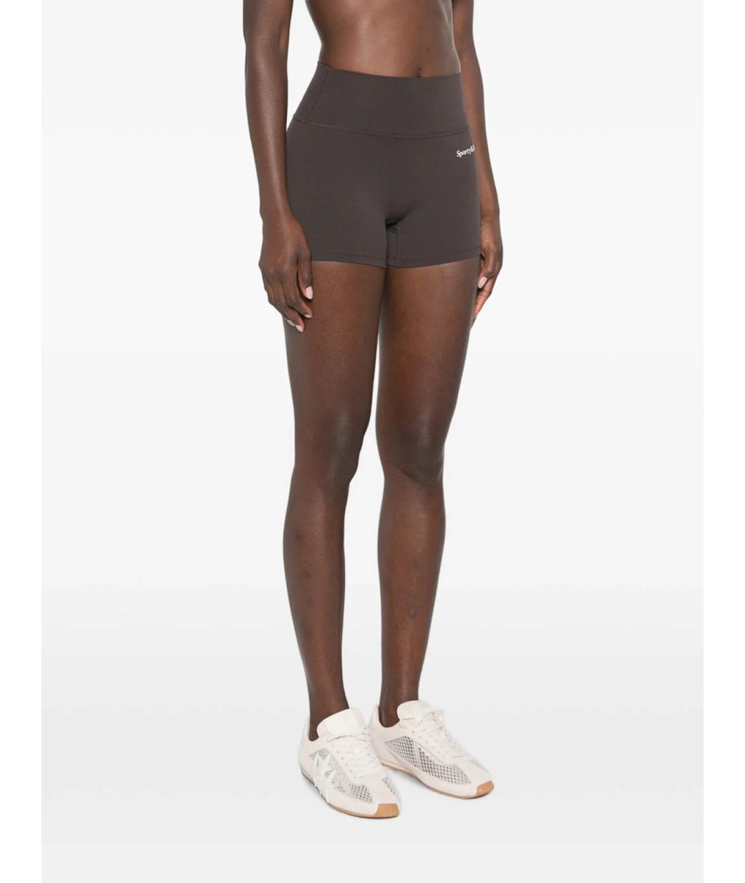 SPORTY AND RICH Коричневые полиамидовые спортивные брюки и шорты, фото 3