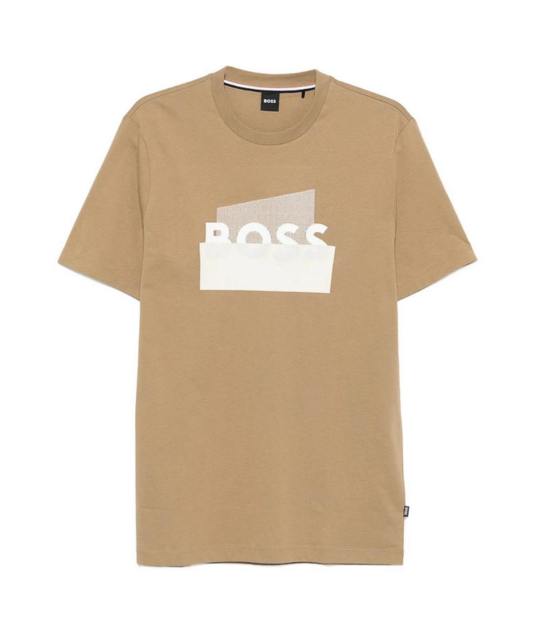 HUGO BOSS Бежевая хлопковая футболка, фото 1