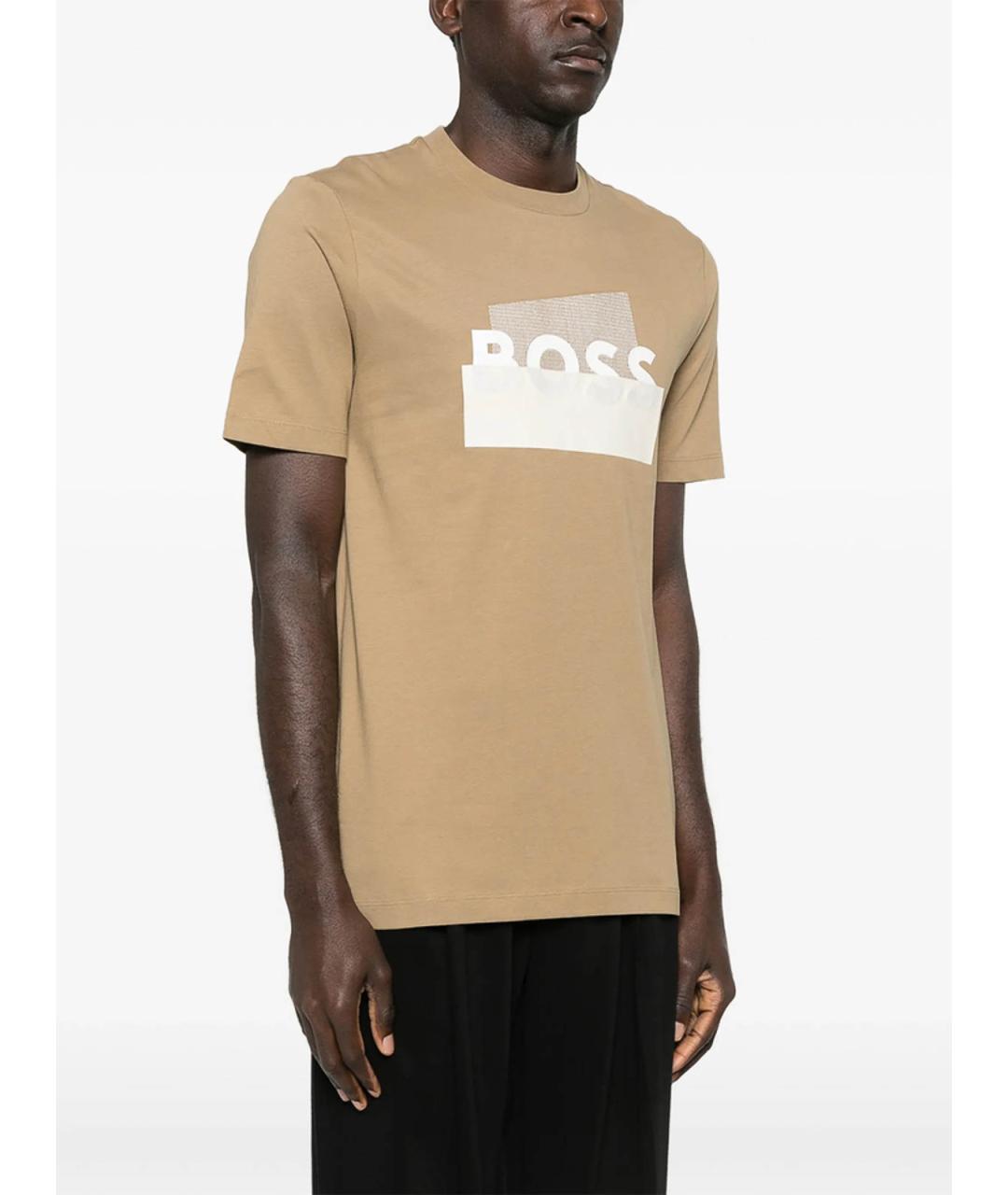 HUGO BOSS Бежевая хлопковая футболка, фото 5