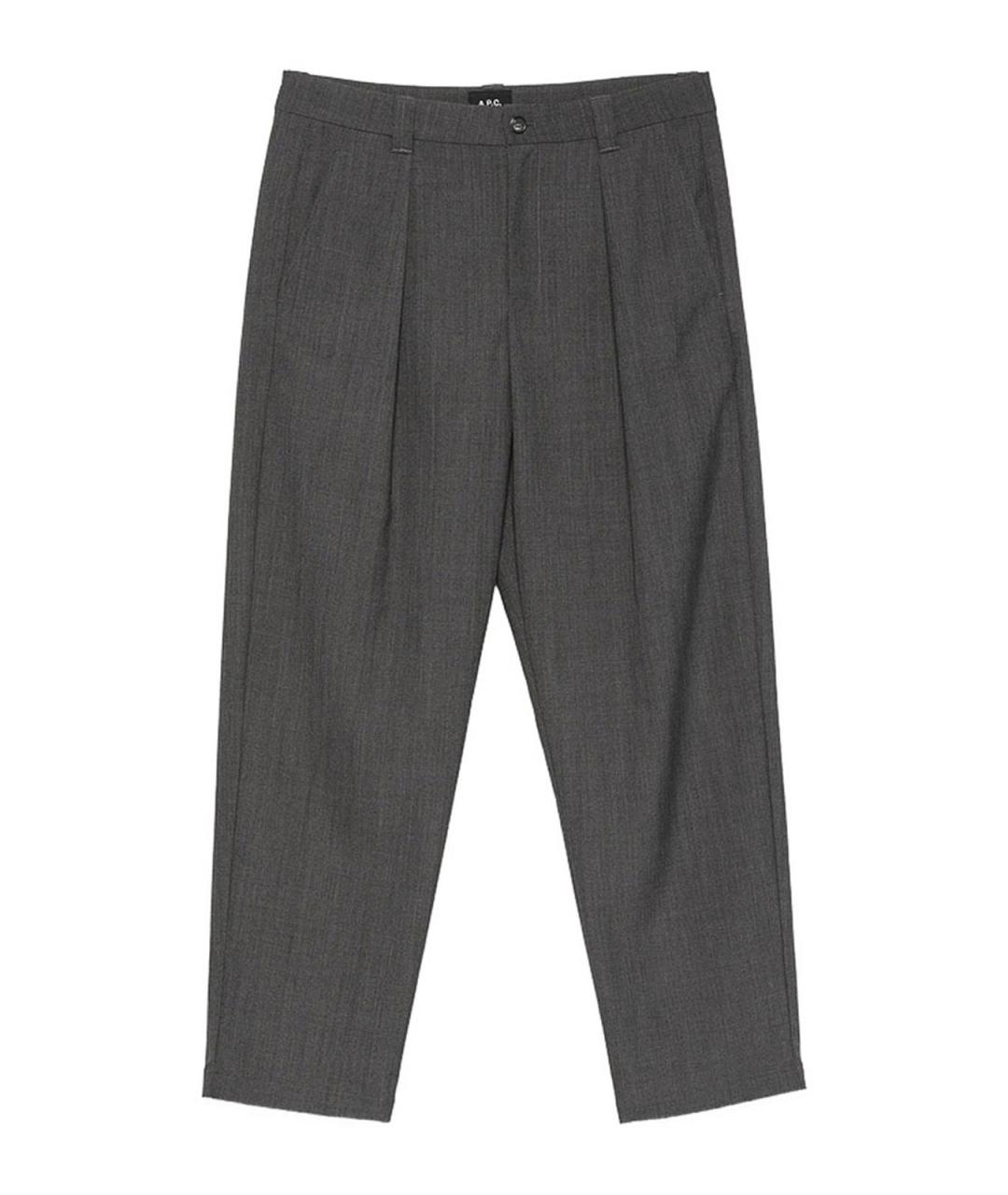 A.P.C. Серые полиэстеровые повседневные брюки, фото 1