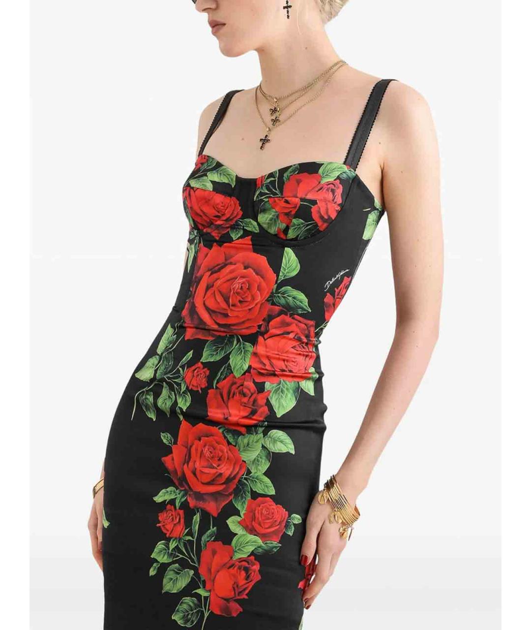 DOLCE&GABBANA Мульти шелковое коктейльное платье, фото 5