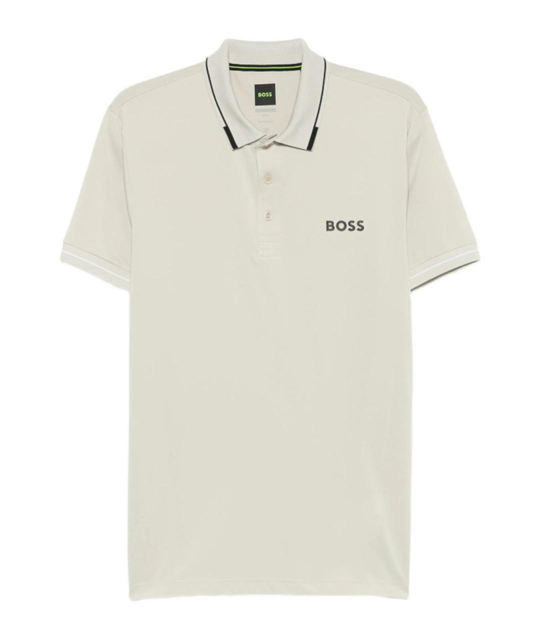 HUGO BOSS Бежевое поло с коротким рукавом, фото 1