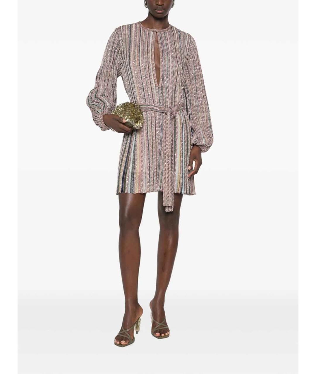 MISSONI Бежевое вискозное коктейльное платье, фото 5