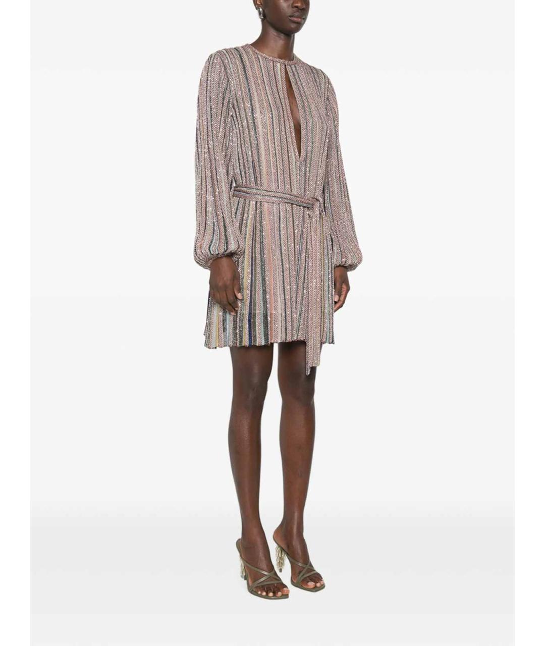 MISSONI Бежевое вискозное коктейльное платье, фото 3