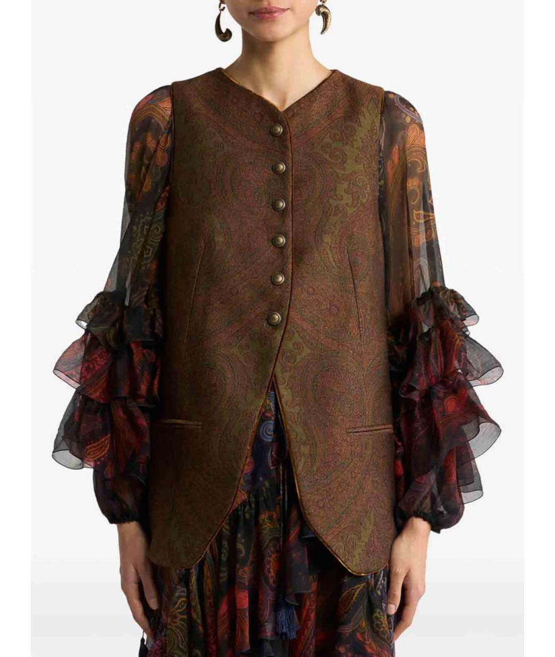 ETRO Коричневый жилет, фото 5