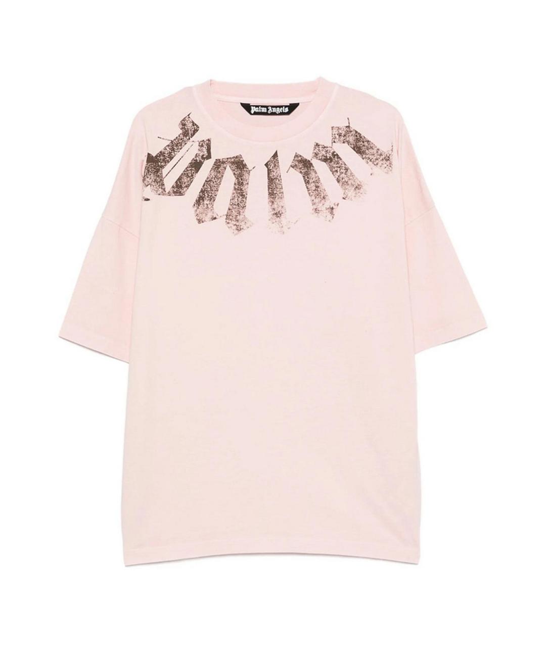 PALM ANGELS Розовая хлопковая футболка, фото 1