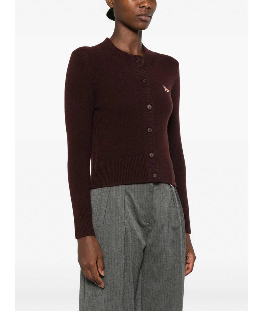 MAISON KITSUNE Фиолетовый шерстяной кардиган, фото 4