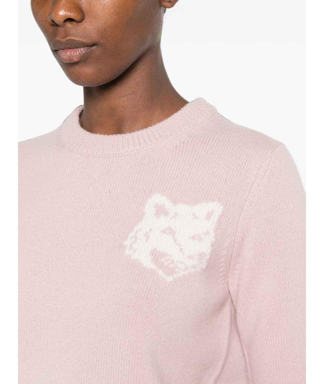 MAISON KITSUNE Розовый шерстяной джемпер / свитер, фото 5