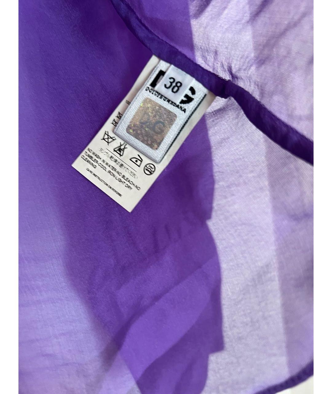 DOLCE&GABBANA Фиолетовая шелковая блузы, фото 5
