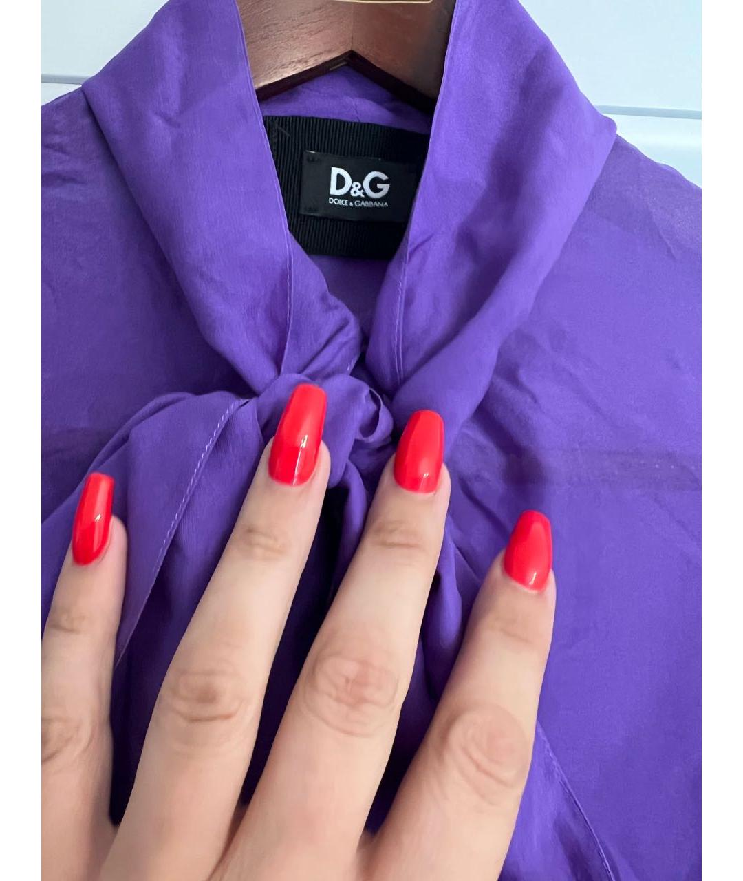 DOLCE&GABBANA Фиолетовая шелковая блузы, фото 3