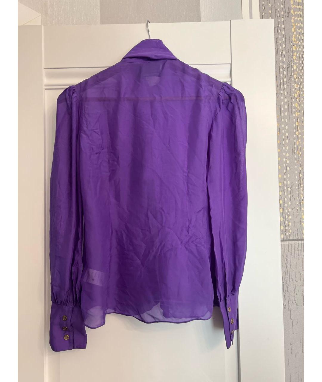 DOLCE&GABBANA Фиолетовая шелковая блузы, фото 2