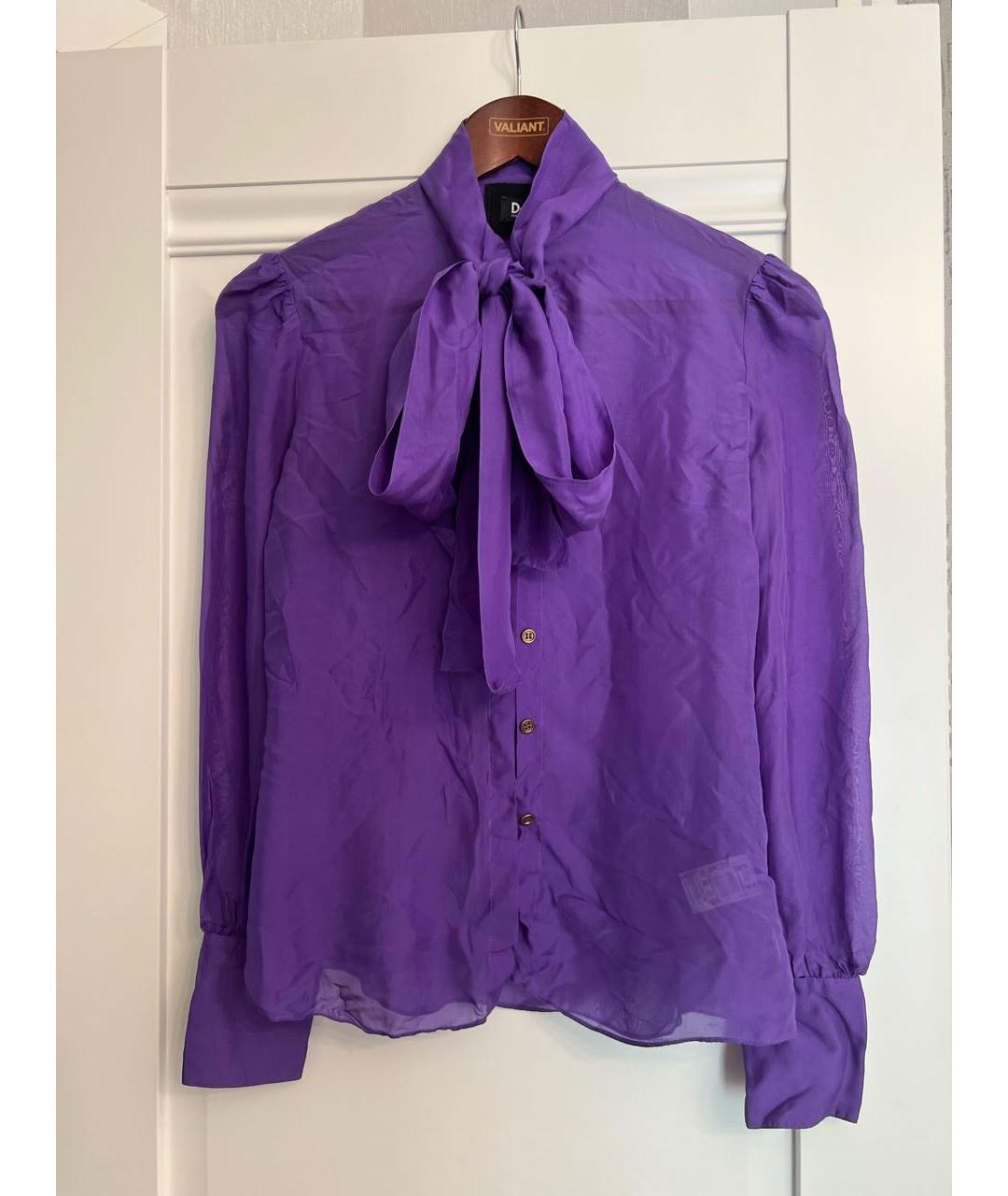 DOLCE&GABBANA Фиолетовая шелковая блузы, фото 7