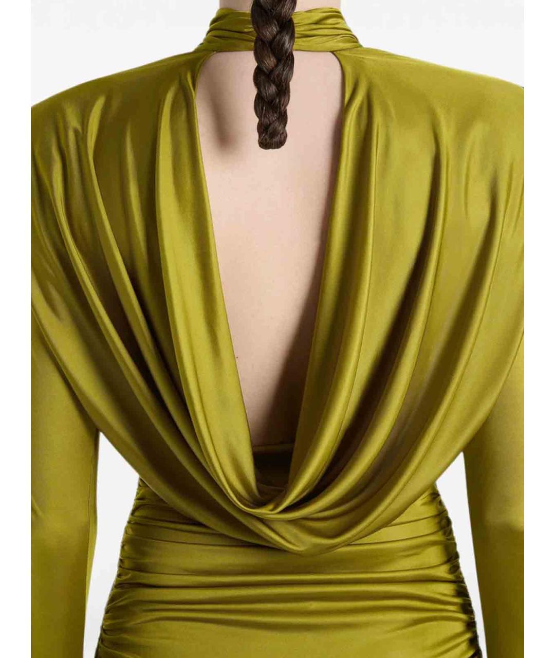 BALMAIN Зеленое вискозное коктейльное платье, фото 2