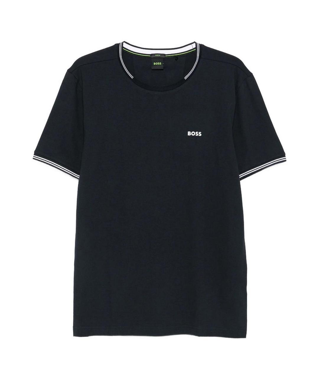 HUGO BOSS Темно-синяя хлопковая футболка, фото 1