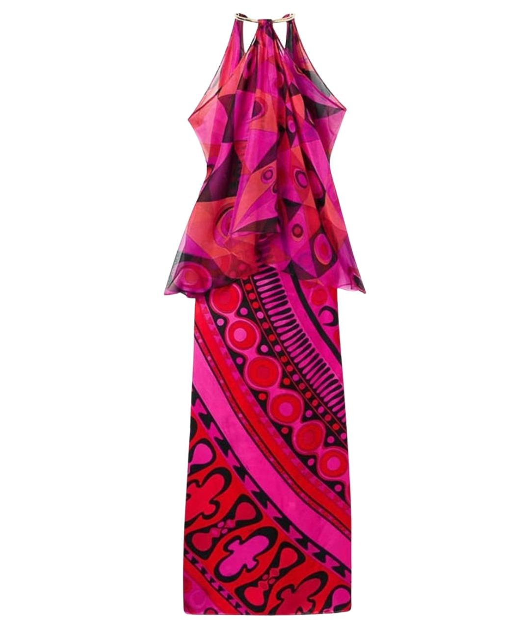 EMILIO PUCCI Мульти шелковое платье, фото 1