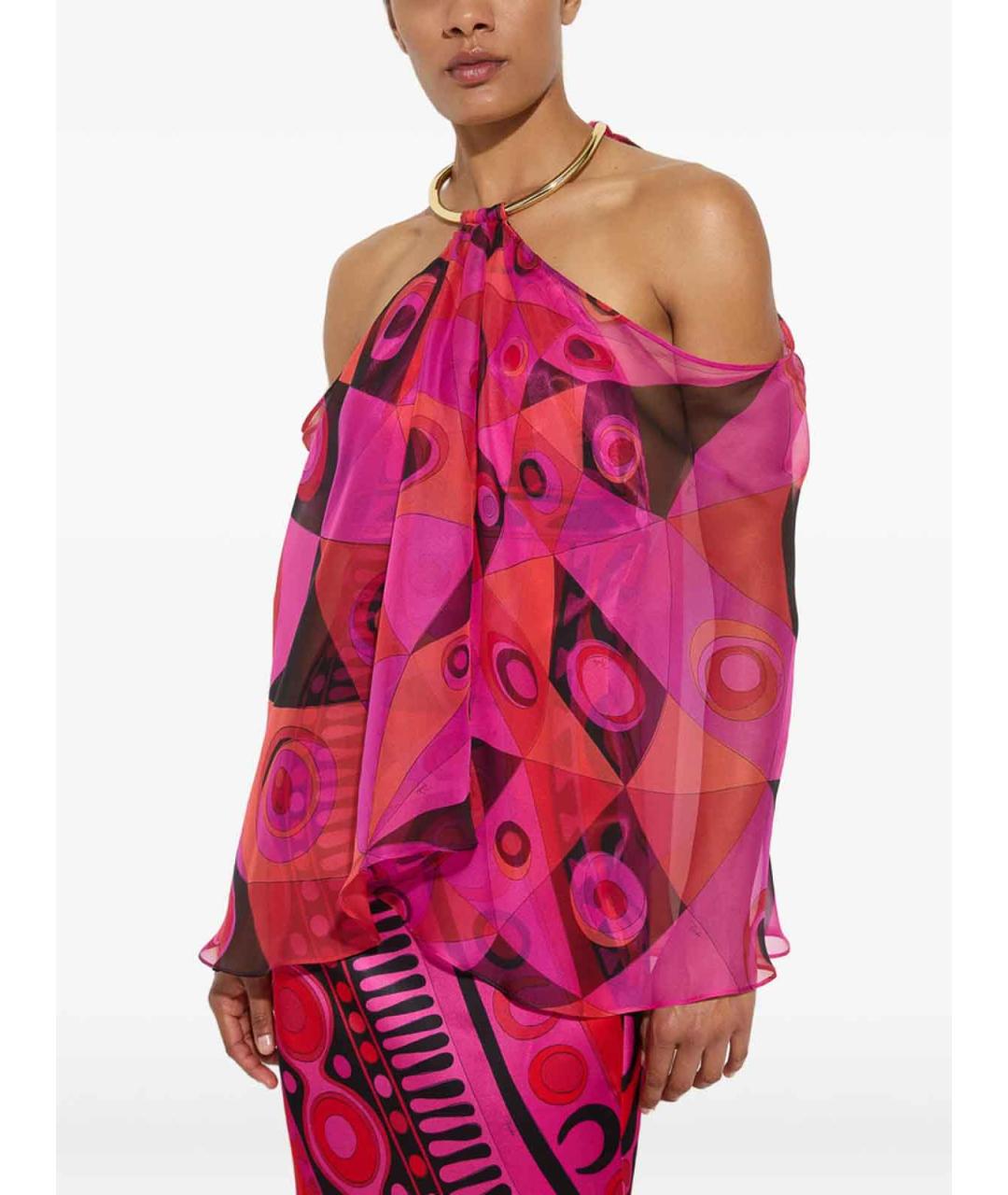 EMILIO PUCCI Мульти шелковое платье, фото 4