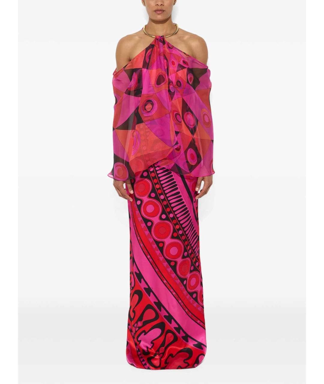 EMILIO PUCCI Мульти шелковое платье, фото 3