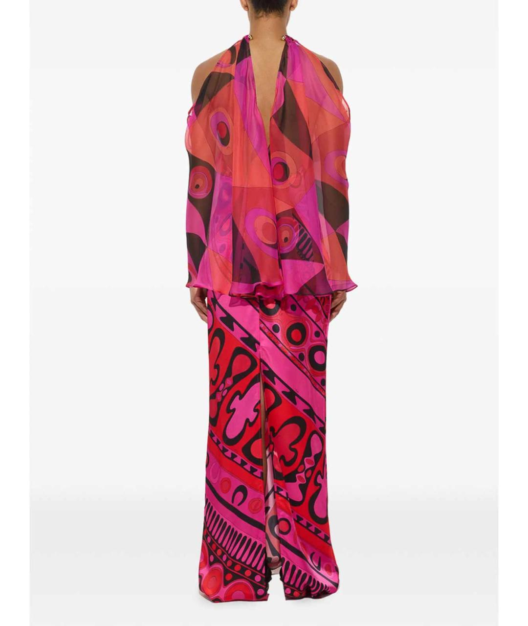 EMILIO PUCCI Мульти шелковое платье, фото 5