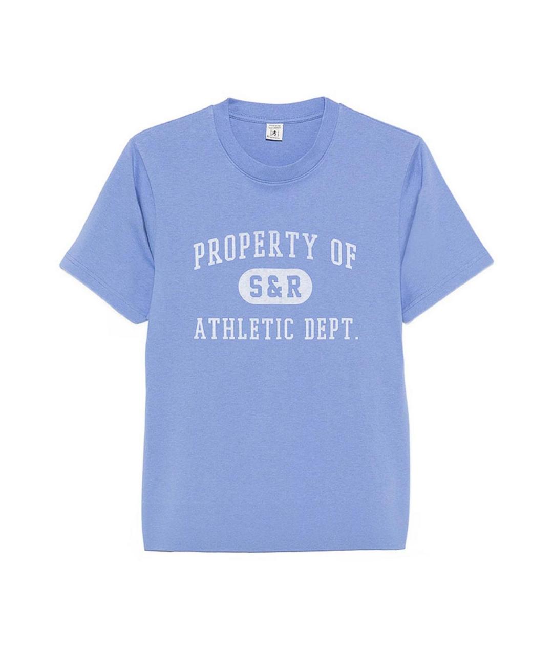 SPORTY AND RICH Голубая хлопковая футболка, фото 1