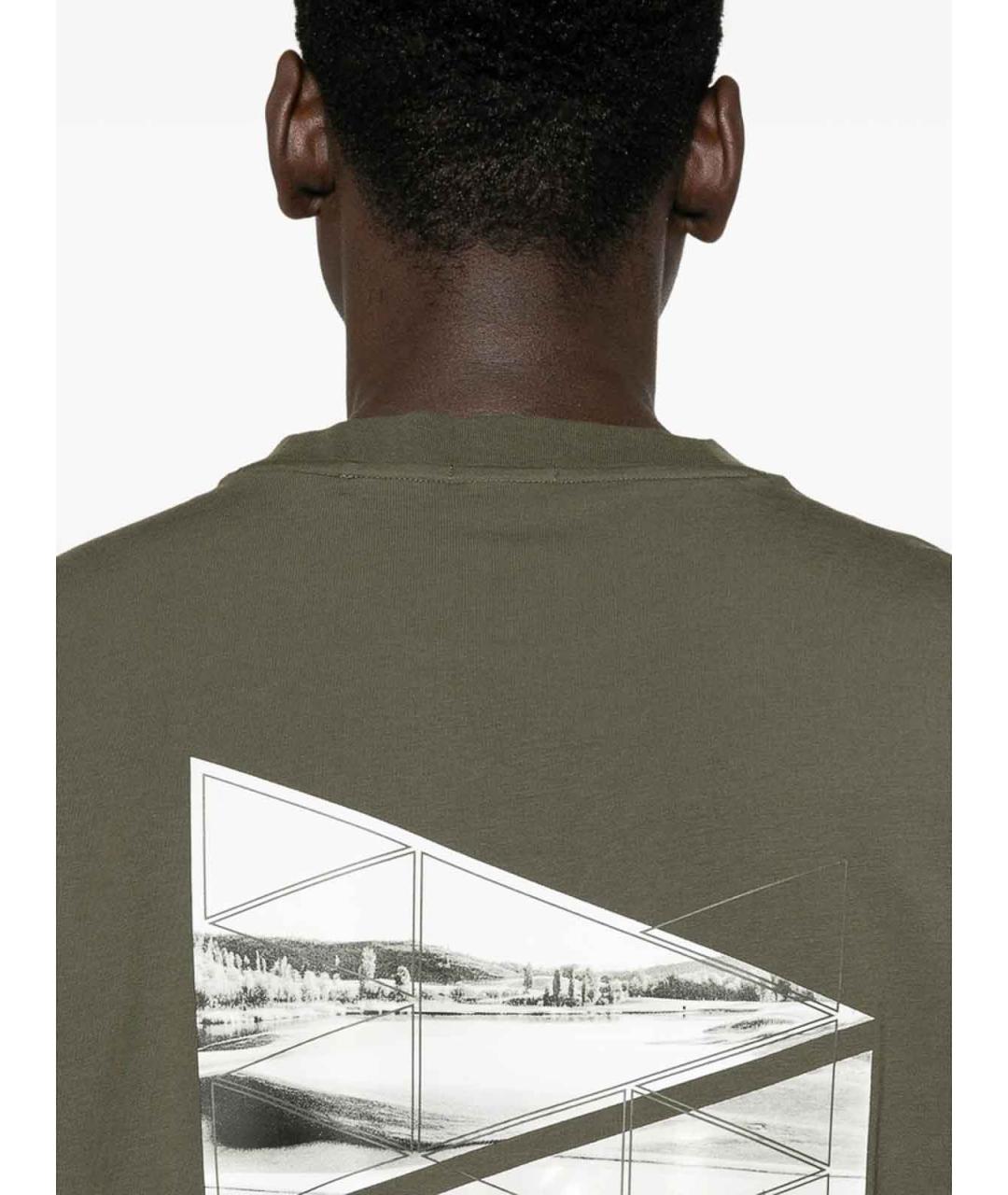 HUGO BOSS Хаки хлопковая футболка, фото 5