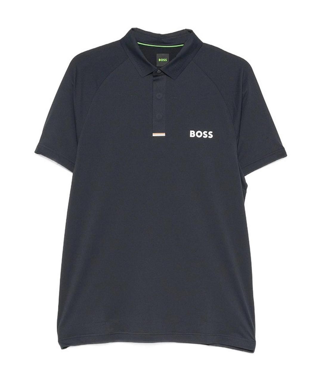 HUGO BOSS Темно-синее поло с коротким рукавом, фото 1