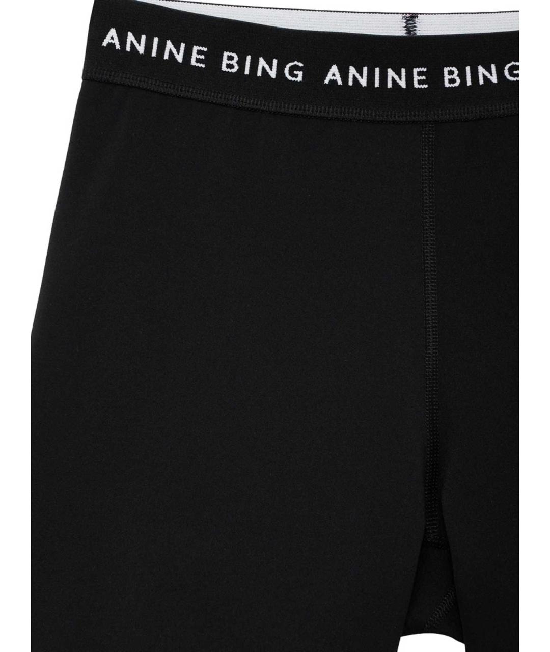 ANINE BING Черные полиамидовые леггинсы и велосипедки, фото 4