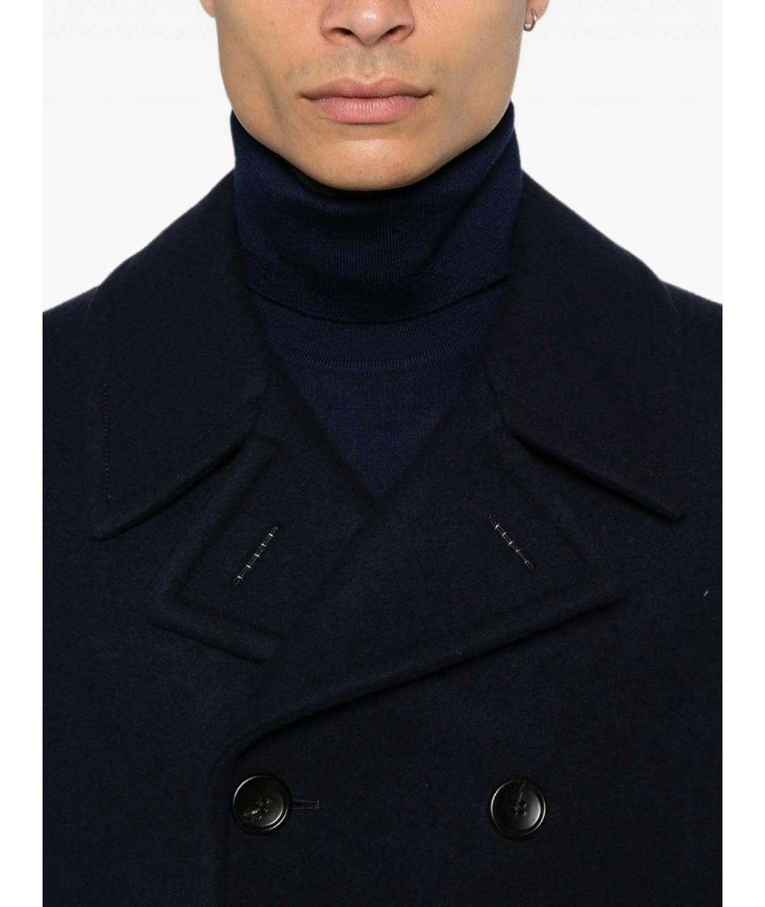 TOM FORD Темно-синее шерстяное пальто, фото 5