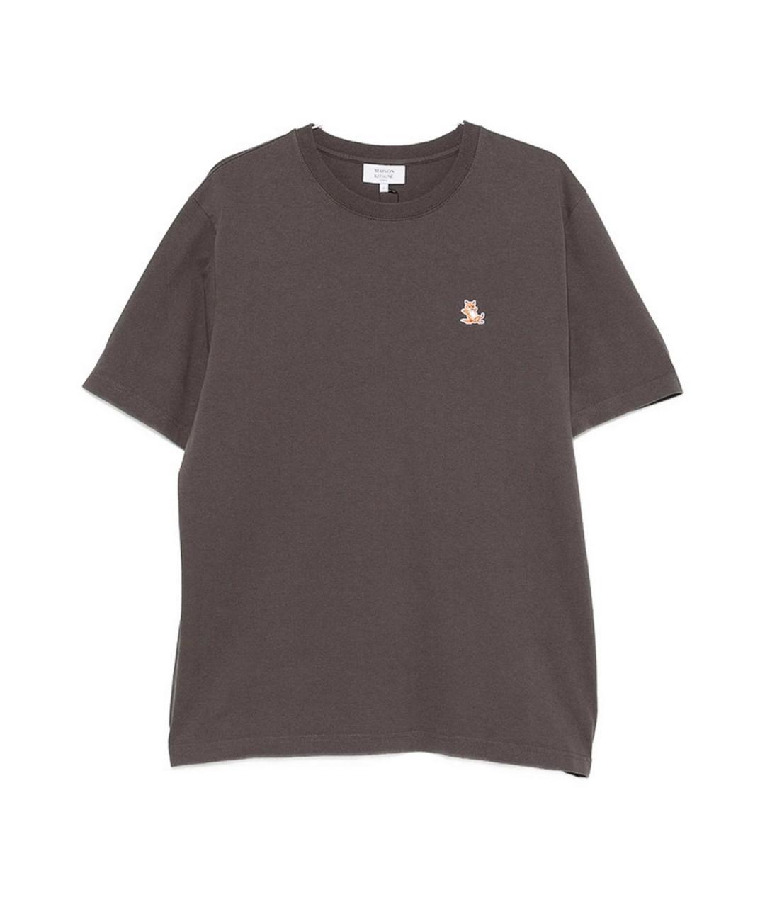 MAISON KITSUNE Серая хлопковая футболка, фото 1