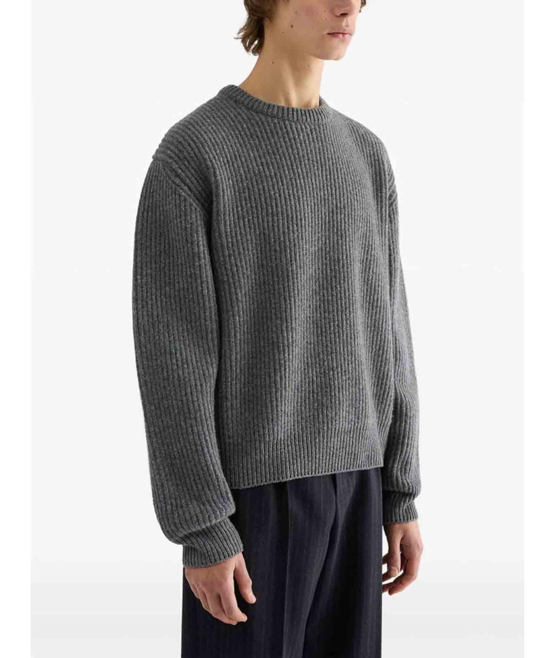 JIL SANDER Серый шерстяной джемпер / свитер, фото 2