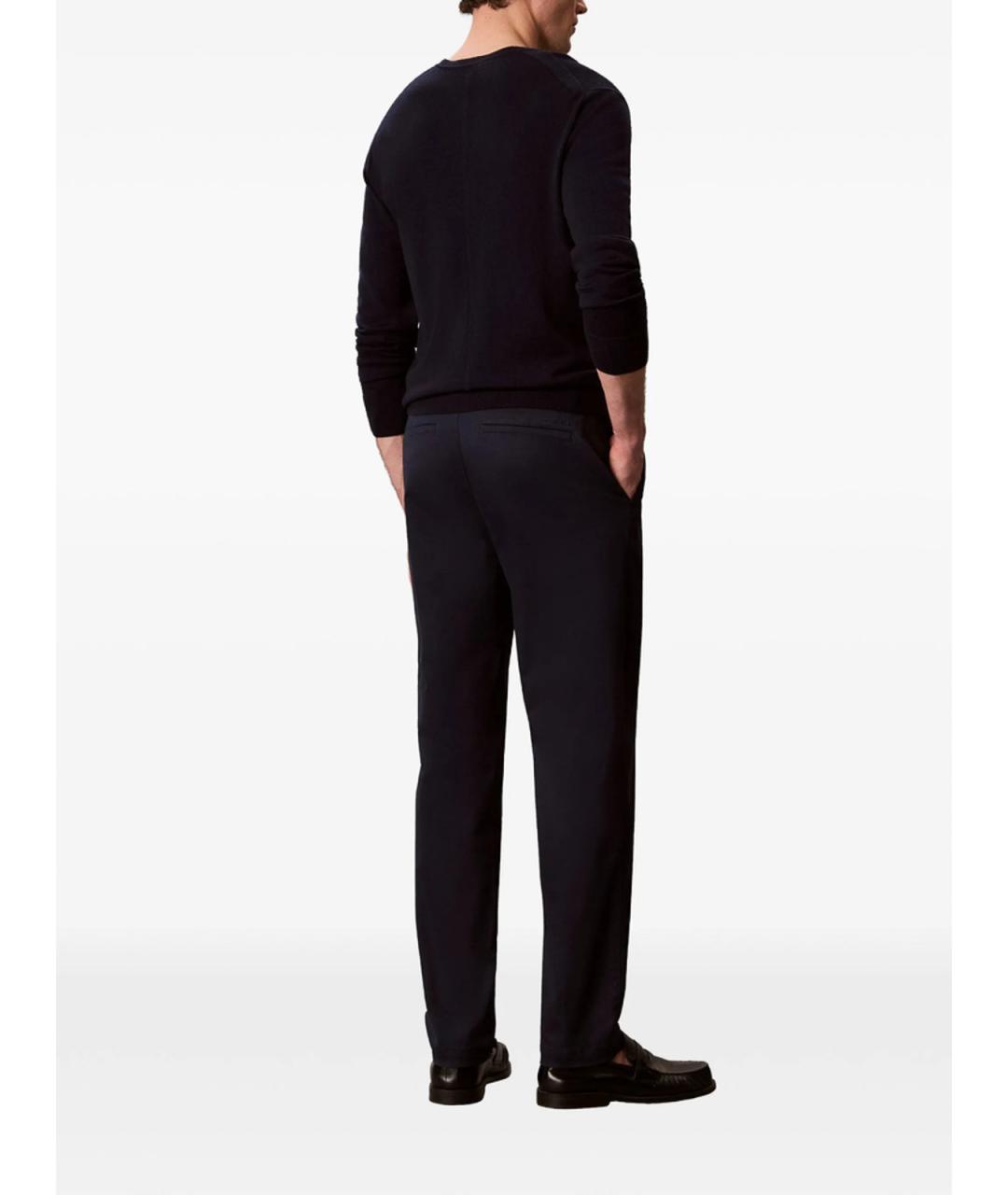 CALVIN KLEIN Темно-синие хлопковые повседневные брюки, фото 2