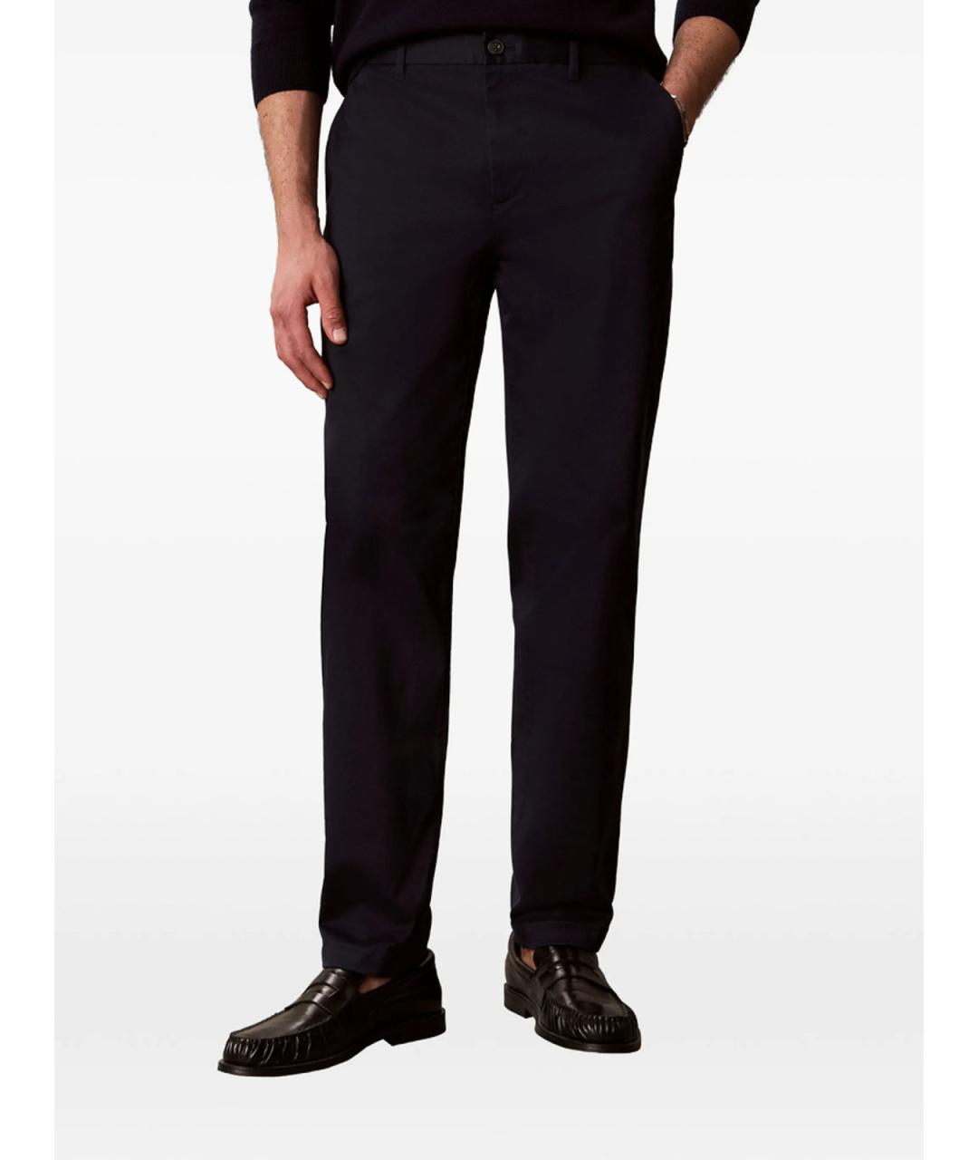 CALVIN KLEIN Темно-синие хлопковые повседневные брюки, фото 3