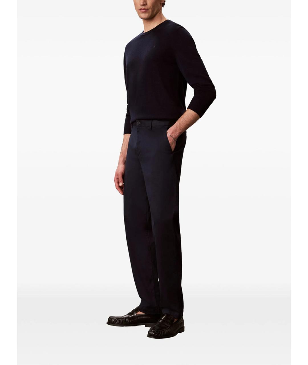 CALVIN KLEIN Темно-синие хлопковые повседневные брюки, фото 4