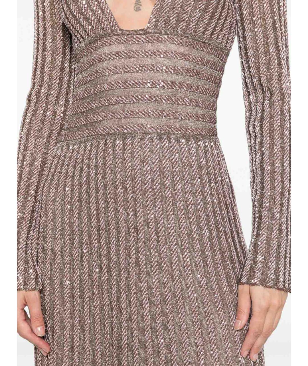 MISSONI Бежевое вискозное вечернее платье, фото 5