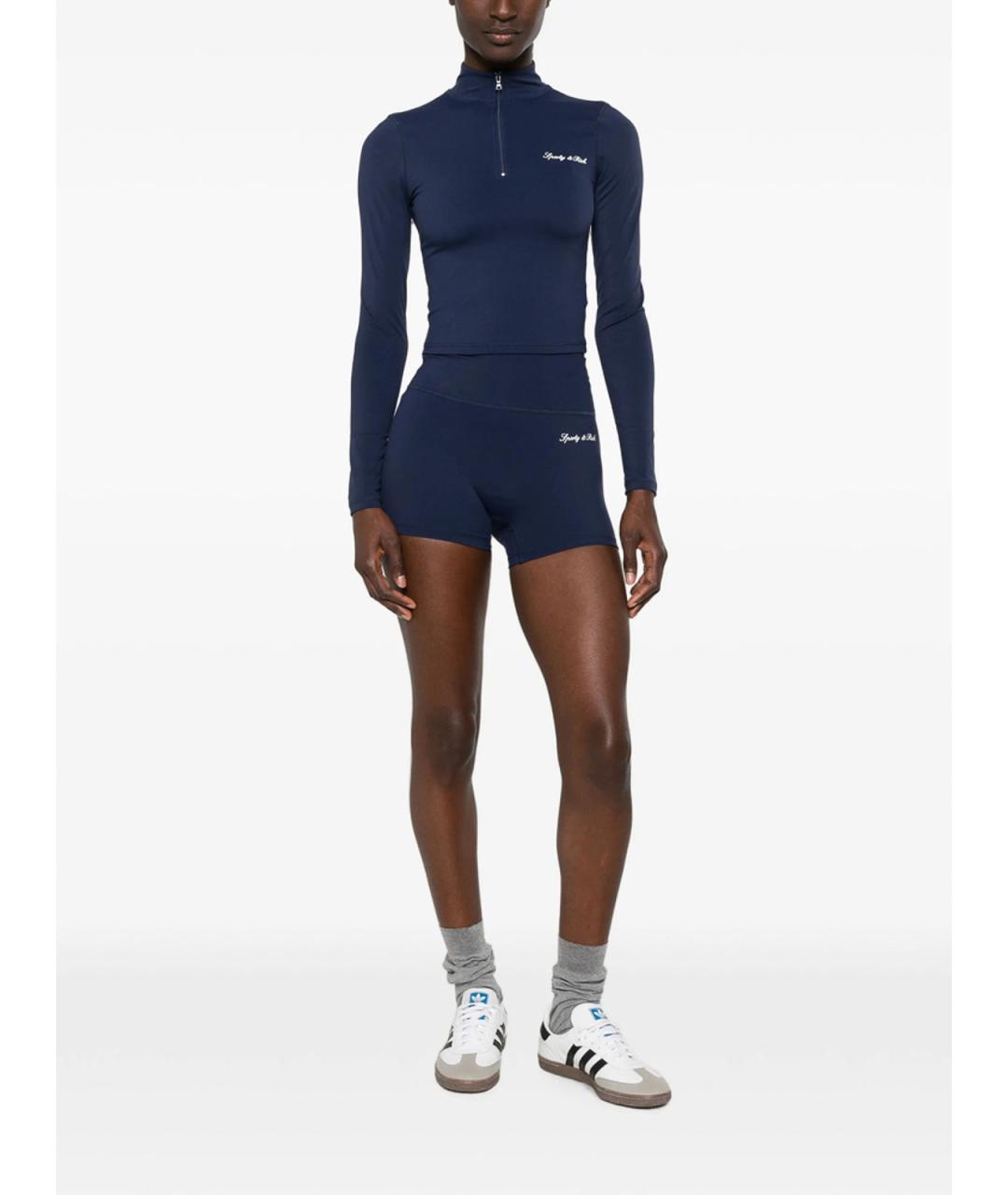 SPORTY AND RICH Синие полиамидовые спортивные брюки и шорты, фото 3