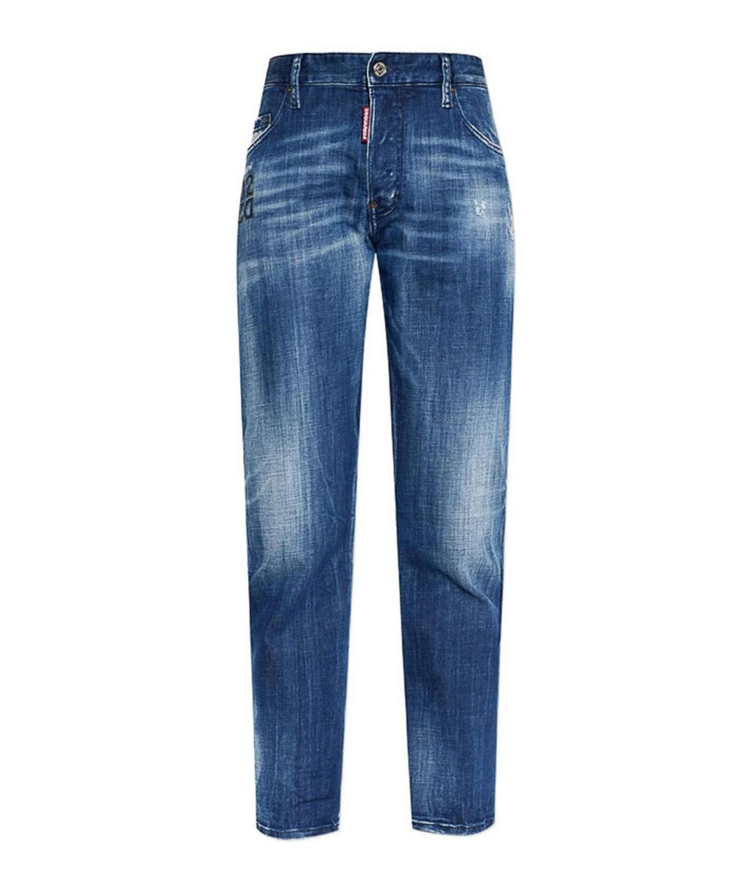 DSQUARED2 Синие хлопковые прямые джинсы, фото 1