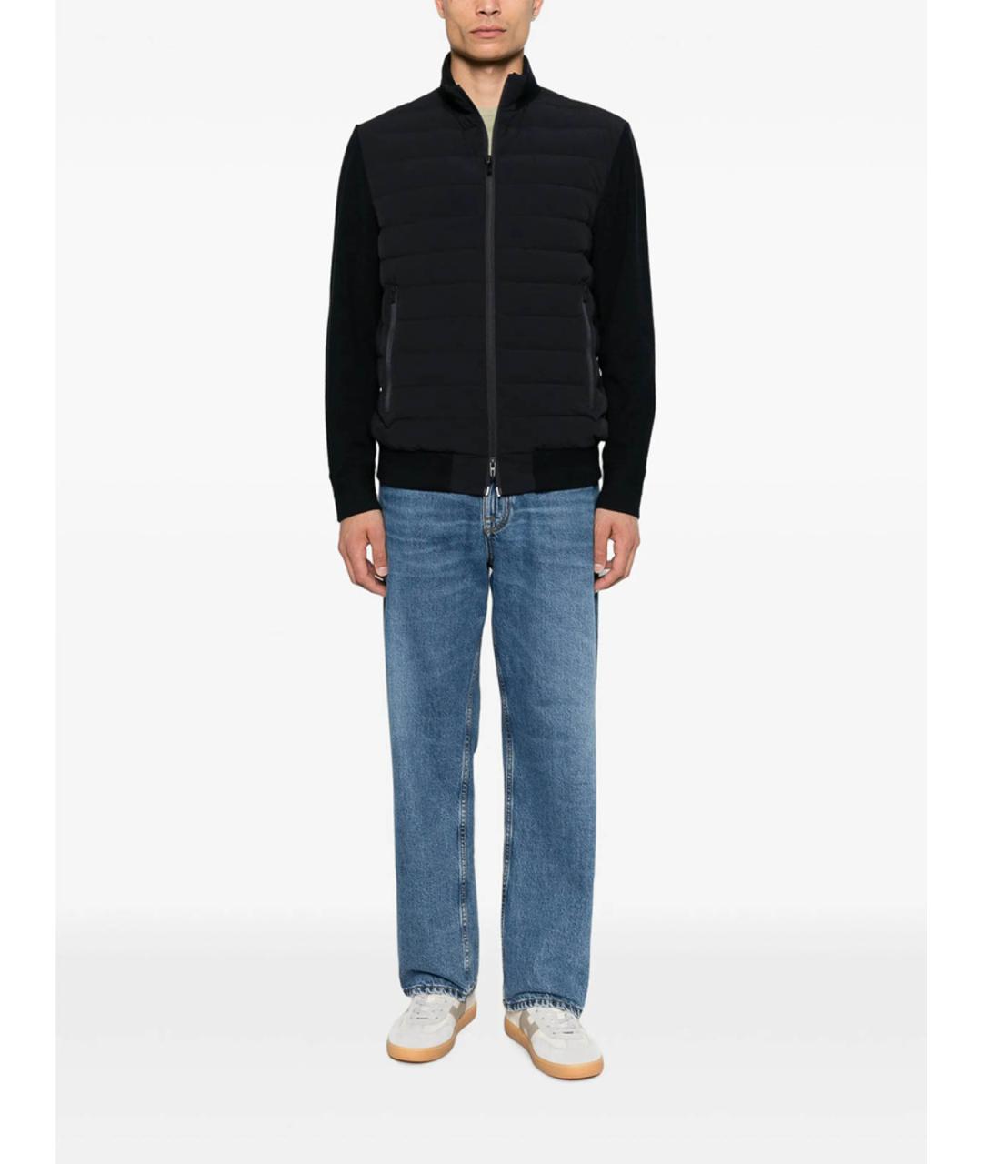 EMPORIO ARMANI Темно-синяя полиэстеровая куртка, фото 4