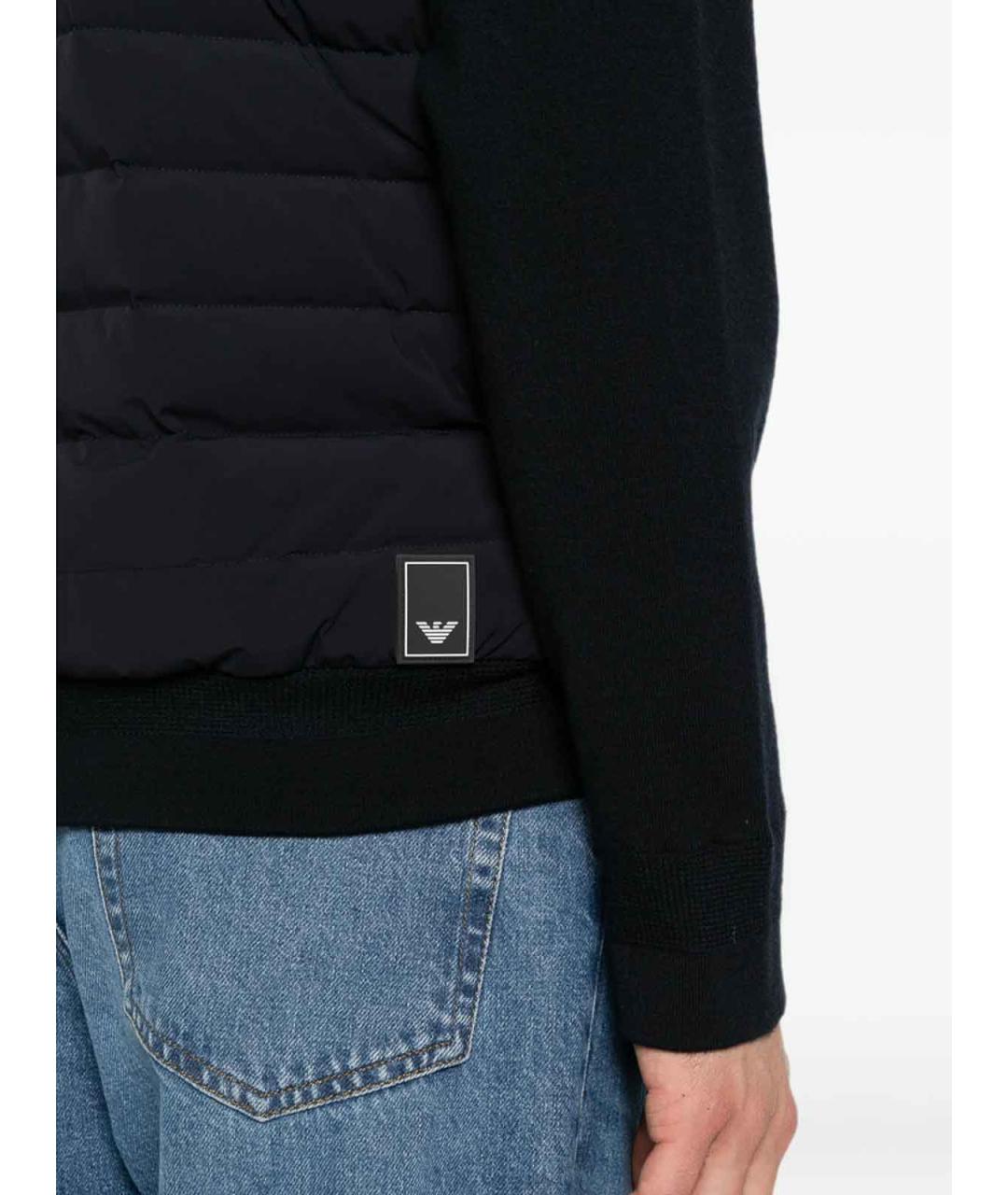 EMPORIO ARMANI Темно-синяя полиэстеровая куртка, фото 3