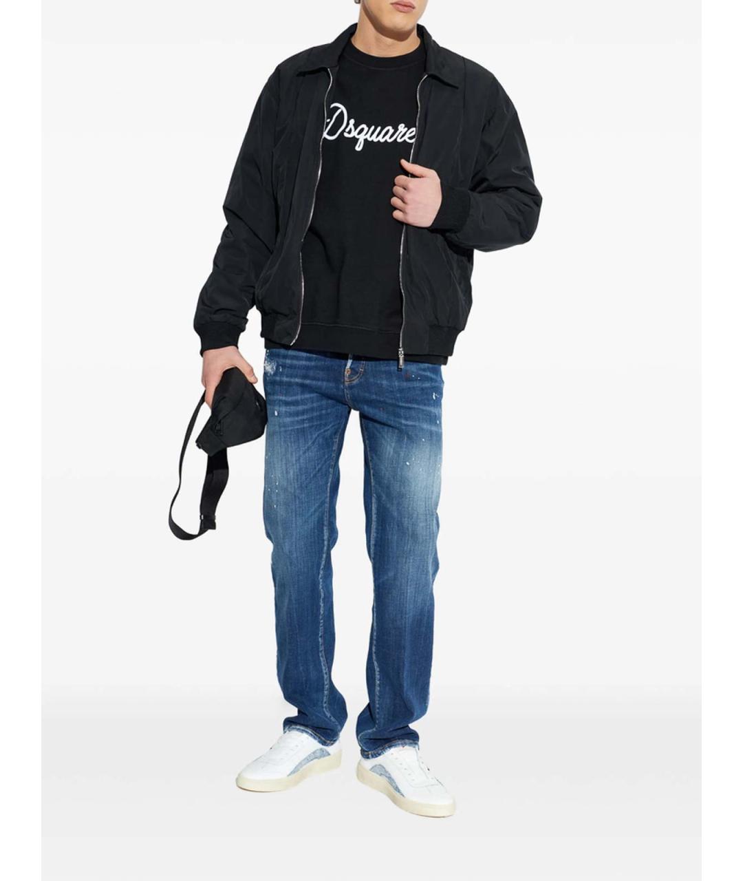 DSQUARED2 Синие хлопковые прямые джинсы, фото 2