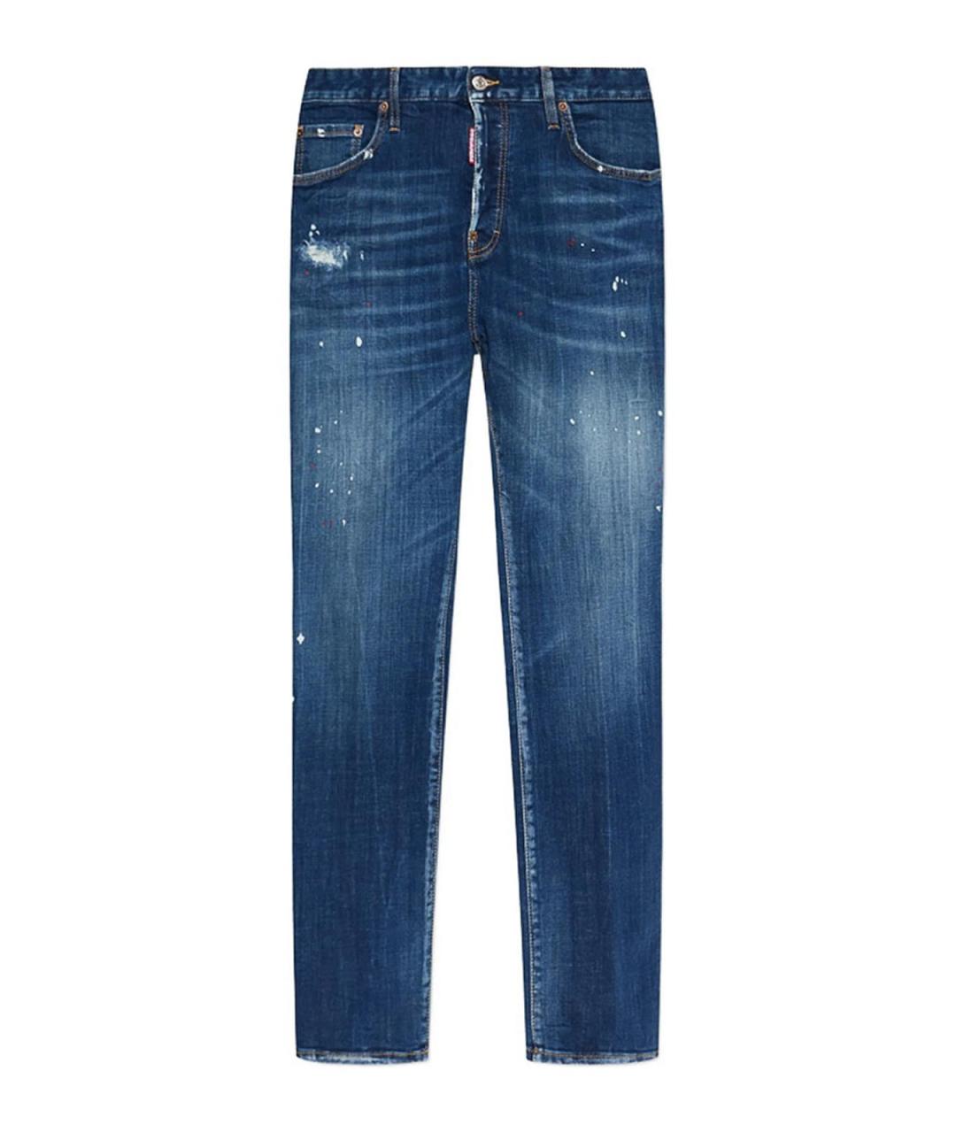 DSQUARED2 Синие хлопковые прямые джинсы, фото 1