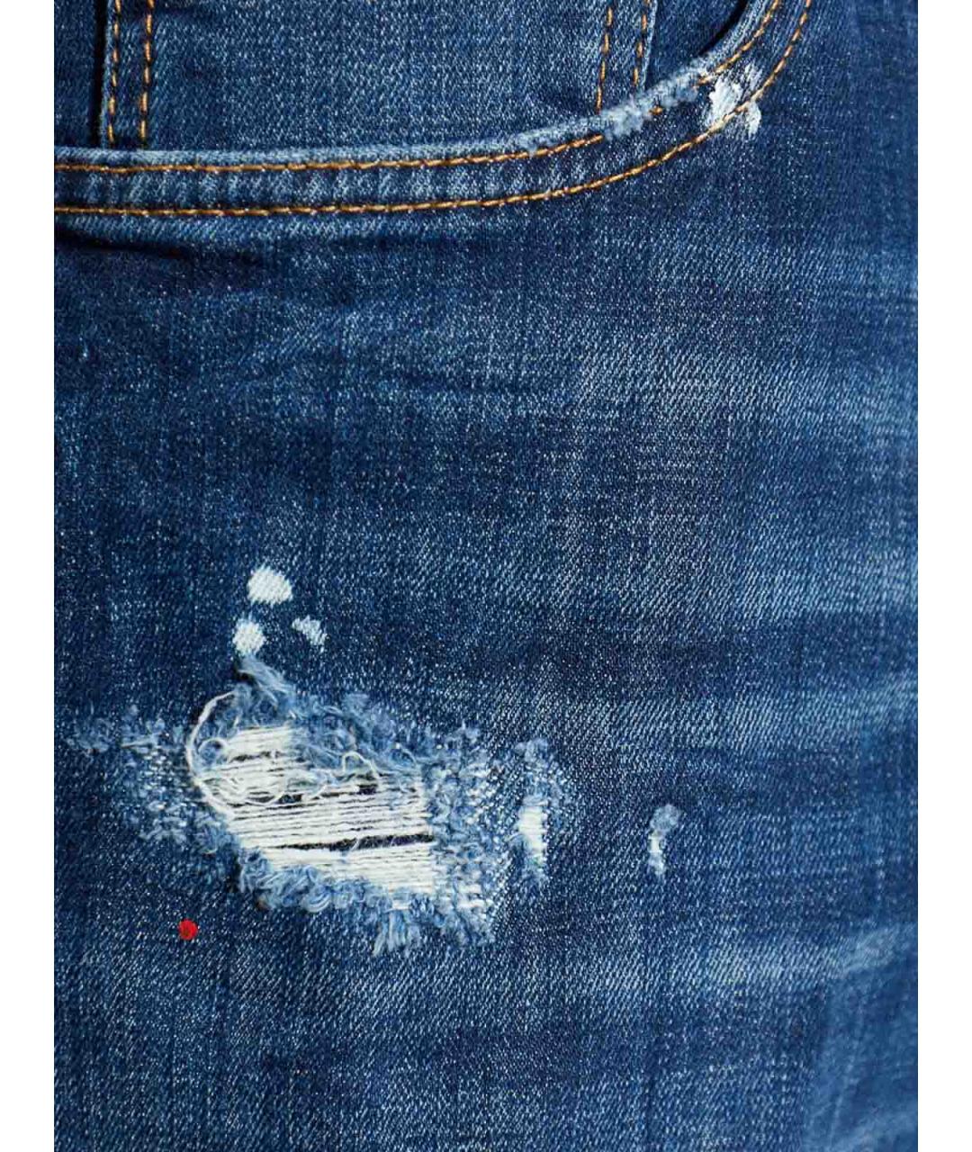 DSQUARED2 Синие хлопковые прямые джинсы, фото 3