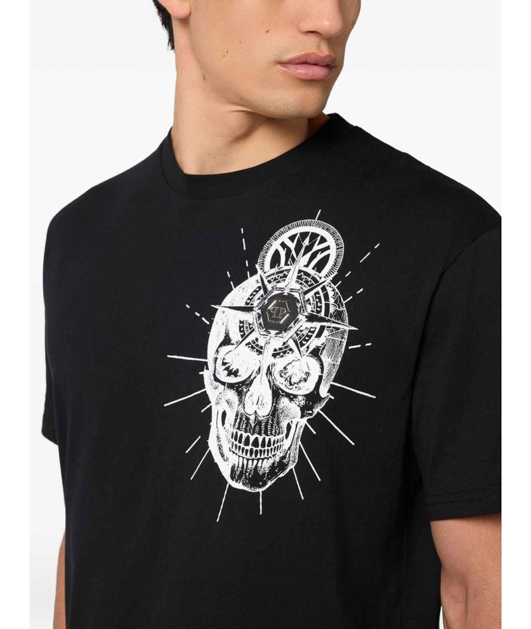 PHILIPP PLEIN Черная хлопковая футболка, фото 4