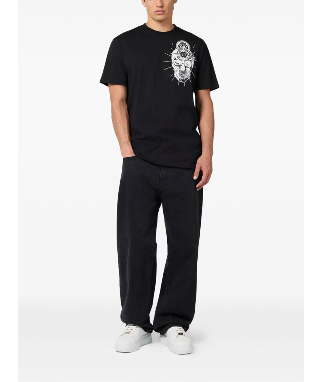 PHILIPP PLEIN Черная хлопковая футболка, фото 2